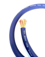 50 ft OFC 1/0 Gauge Oversized Blue Power Ground Wire Sky High Car Audio