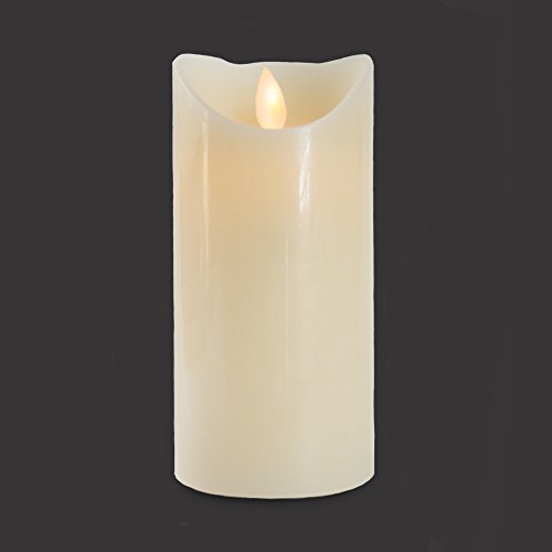 Gideon 7 Inch Flameless LED Candle - Real Wax & Real Flickering Candle Motion - with Remote On/Off - Vanilla Scented, Ivory