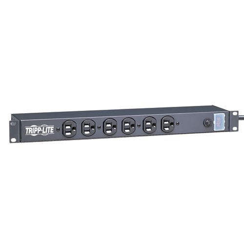 Tripp Lite 12 Outlet Rackmount Network-Grade PDU Power Strip, Front & Rear Facing, 15A, 15ft Cord with 5-15P Plug (RS-1215)