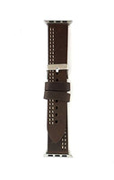 iGearUSA Leather Strap for Apple Watch 38mm Chestnut/Cream 38AWCHCRSI
