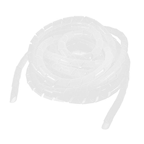 Aexit Clear White Electrical equipment 10mm Outside Dia 7.5M Polyethylene Spiral Cable Wire Wrap Tube