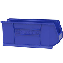 Load image into Gallery viewer, Akro-Mils 30287 Super-Size AkroBin Heavy Duty Stackable Storage Bin Plastic Container, (24-Inch L x 11-Inch W x 10-Inch H), Blue, (4-Pack)
