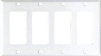 Cooper 2164W Electrical Wall Plate, Decorator, 4-Gang - White