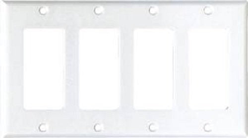 Cooper 2164W Electrical Wall Plate, Decorator, 4-Gang - White