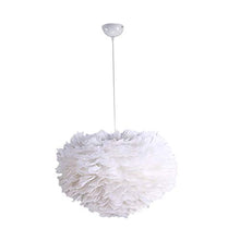 Load image into Gallery viewer, White Feather Ceiling Pendant Light Shade, CraftThink Ceiling Lamps 15.75 inch/40cm 1 Light E27 110V for Children&#39;s Room Living Room, Bedrooms, Best Gift for Children, Kids White-(Bulb Not Included)
