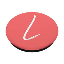 Load image into Gallery viewer, Coral and White PopSocket Pink ~ With First Initial Letter L
