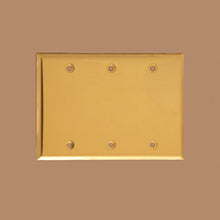 Load image into Gallery viewer, Switchplate Bright Solid Brass Triple Blank | Renovator&#39;s Supply
