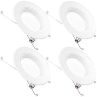 Sunco Lighting 4 Pack 5/6 Inch LED Recessed Downlight, Baffle Trim, Dimmable, 13W=75W, 3000K Warm White, 965 LM, Damp Rated, Simple Retrofit Installation - UL + Energy Star