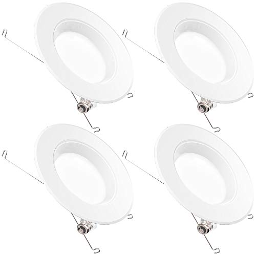 Sunco Lighting 4 Pack 5/6 Inch LED Recessed Downlight, Baffle Trim, Dimmable, 13W=75W, 3000K Warm White, 965 LM, Damp Rated, Simple Retrofit Installation - UL + Energy Star