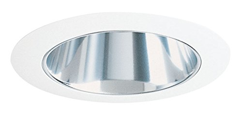 Juno Lighting 17 Cwh Halogen Recessed Cone Trim, 50 Watts, 4 Inch, Unfinished, Clear Alzak With Whit