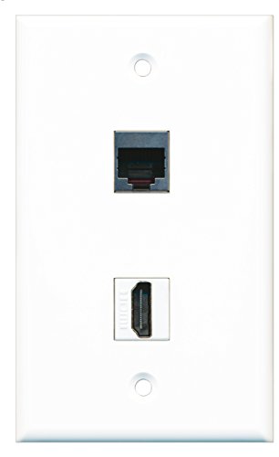 RiteAV - 1 Port HDMI 1 Port RJ45 Shielded Wall Plate - Bracket Included