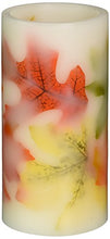 Load image into Gallery viewer, tag 204909 Multi Harvest Autumn Leaf LED Pillar Candle, 6 x 3
