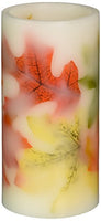 tag 204909 Multi Harvest Autumn Leaf LED Pillar Candle, 6 x 3