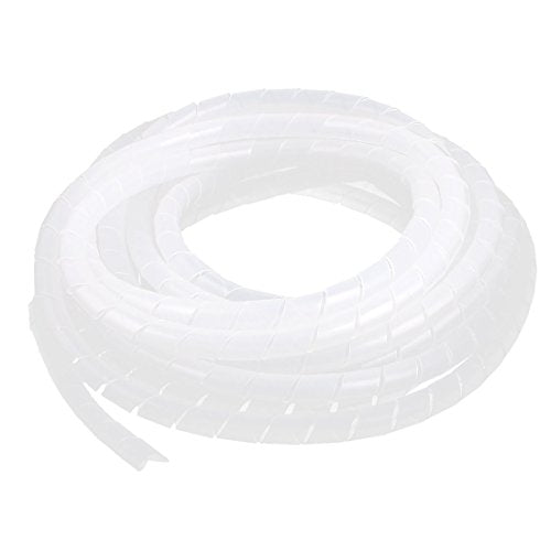 Aexit 17.4Ft Tube Wiring & Connecting Computer Manage Cord Cable Wire Spiral Wrap White Heat-Shrink Tubing 10mm Dia