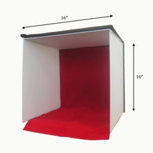 Load image into Gallery viewer, KAEZI 16&quot; Photo Studio Tent in a Box Light Cube - 1 Tent, 2 Light Set, 1 Stand, 1 Case
