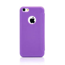 Load image into Gallery viewer, Gearonic PU Leather Slim Flip View Case Smart Cover Back Cover for iPhone 5C - Non-Retail Packaging - Purple
