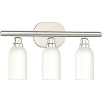 Monument 2479607 Three Lamp Brushed Nickel Vanity Fixture, 25-1/4