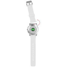 Load image into Gallery viewer, MyKronoz ZeTime Petite Original Hybrid Smartwatch 39mm with Mechanical Hands Over a Color Touch Screen, Swiss Design, iOS and Android  Brushed Silver/White Silicon Flat
