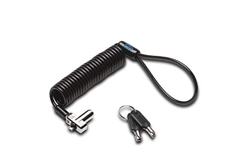 Kensington N17 Portable Keyed Laptop Lock for Dell Devices, Seemless fit into Newer Dell and Alienware laptops - Self Coiling Steel Cable up to 7.5 feet (2.3M), Anti-Pick Hidden pin Technology
