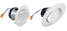 Load image into Gallery viewer, SYLVANIA General Lighting 70387 Ultra 4&quot; Gimbal (Tilting) Recessed Downlight Kit, 50W Equivalent LED Lamp, 2700K (Soft White), White
