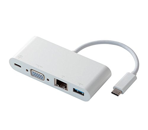 ELECOM Docking station usb-c Hub power delivery compatible VGA type [White] DST-C03WH (Japan Import)