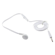 Load image into Gallery viewer, Flat Wired Headset MONO Hands-free Earphone w Mic Single Earbud Headphone Earpiece [3.5mm] [White] for T-Mobile ZTE Zmax Pro - Tracfone LG Premier LTE - Tracfone Samsung Galaxy Grand Prime
