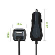 Load image into Gallery viewer, Cellet High Powered 3Amp, Fast Charging 15Watt, Dual USB Port Car Charger with 4ft Long Type-C Cable Compatible for BlackBerry Keyone/Essential Phone
