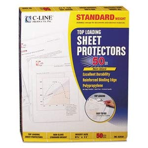 C-Line Top-Load Polypropylene Sheet Protectors, Standard, Ltr, Non-Glare, 50/Box