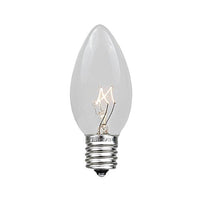 Novelty Lights 25 Pack C9 Twinkle Outdoor Christmas Replacement Bulbs, Clear, E17/C9 Intermediate Base, 7 Watt