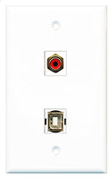 RiteAV - 1 Port RCA Red 1 Port USB B-B Wall Plate - Bracket Included