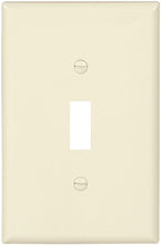 Load image into Gallery viewer, EATON Wiring PJ1LA Mid-Size Polycarbonate 1-Gang Toggle Switch Wallplate, Light Almond
