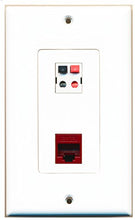 Load image into Gallery viewer, RiteAV - 1 Port Cat6 Ethernet Red 1 Port Speaker Decorative Wall Plate - Bracket Included
