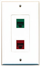 Load image into Gallery viewer, RiteAV - 1 Port Cat6 Ethernet Red 1 Port Cat6 Ethernet Green Decorative Wall Plate - Bracket Included
