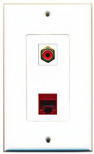 Load image into Gallery viewer, RiteAV - 1 Port RCA Red 1 Port Cat6 Ethernet Red Decorative Wall Plate - Bracket Included
