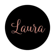 Load image into Gallery viewer, Laura Personalized Blush Pink and Black Custom Name PopSockets PopGrip: Swappable Grip for Phones &amp; Tablets

