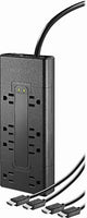 8-Outlet Surge Protector with Two 8 4K UltraHD/HDR HDMI Cables - Black