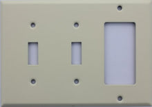 Load image into Gallery viewer, Ivory Wrinkle Three Gang Wall Plate - Two Toggle Switches One GFI/Rocker Opening
