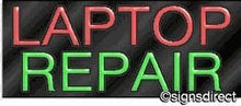 Load image into Gallery viewer, &quot;Laptop Repair&quot; Neon Sign : 485, Background Material=Clear Plexiglass
