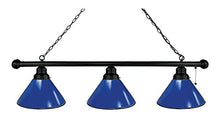 Load image into Gallery viewer, Royal Blue 3 Shade Billiard Light with Black Fixture by Holland Bar Stool
