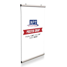 Load image into Gallery viewer, DisplaysMarket Poster Snap Set for 24&quot; Poster Width 1.02&quot; Silver Anodized Aliminum
