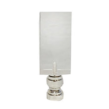 Load image into Gallery viewer, Royal Designs Clear Rectangular Cube 2.75&quot; Lamp Finial for Lamp Shade, Polished Silver Base
