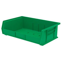 Akro-Mils 30255 AkroBins Plastic Storage Bin Hanging Stacking Containers, (11-Inch x 16-Inch x 5-Inch), Green, (6-Pack)