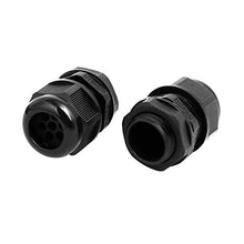 Load image into Gallery viewer, Aexit M25x1.5mm 5mm Transmission 7 Holes Adjustable Cables Gland Black 3pcs
