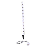 Whitelotous Portable USB Reading Lamp with 10 LED Lights and Flexible Gooseneck for Notebook Laptops Keyboard Table (Black)