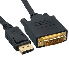 Load image into Gallery viewer, 3 Foot DisplayPort to DVI Video Male to Male HD, 1080P Black Cable by Custom Cable Connection
