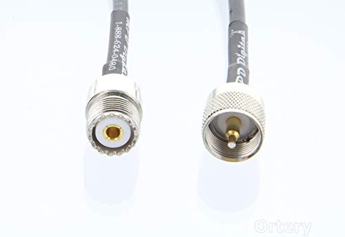 MPD Digital Genuine Times Microwave LMR-240-Ultraflex RF Antenna Extension Cable with UHF PL259 & SO239 Connectors, 1FT