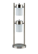 Load image into Gallery viewer, Coaster Home Furnishings Table Lamp with 2 Adjustable Swivel Lights Silver and Frosted
