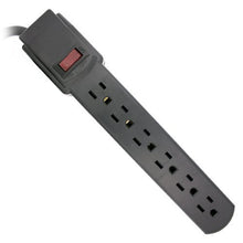 Load image into Gallery viewer, Topzone 1 Feet 6 Outlets Built-in Safety Circuit Breaker Angle Plug AC Wall Power Strip UL Listed (Black)
