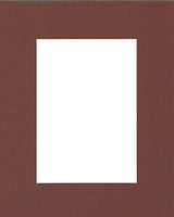 Pack of (5) 24x36 Acid Free White Core Picture Mats Cut for 20x30 Pictures in Brown