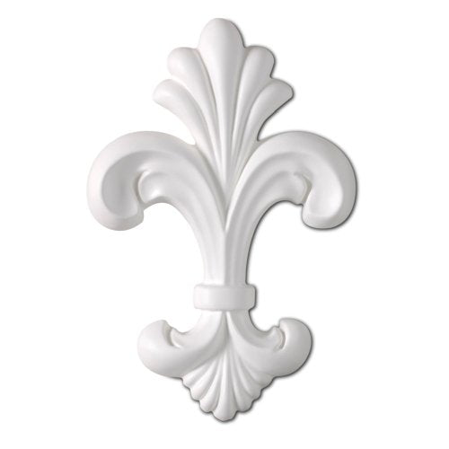 Focal Point 85417 Large Fleur de lis Rosette 4-Inch by 6-Inch by 5/8-Inch, Primed White